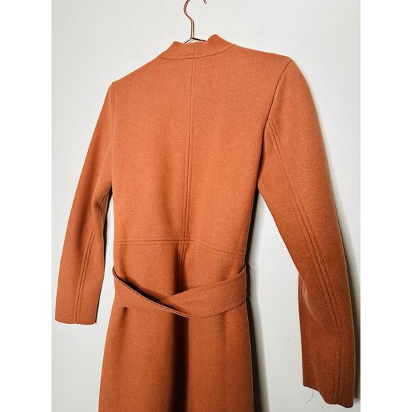 JUSTFAB Camel Brown Knit Side Pockets Tie Waist Drape Coat Size Small - Picture 14 of 16